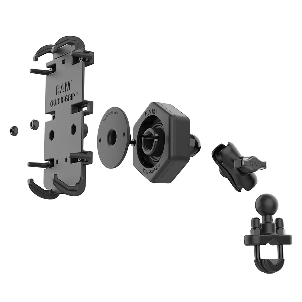 RAM Mount RAM Quick-Grip XL Phone Mount w/Vibe-Safe  U-Bolt Base - Short [RAM-B-149Z-A-PD4-462] - Image 3