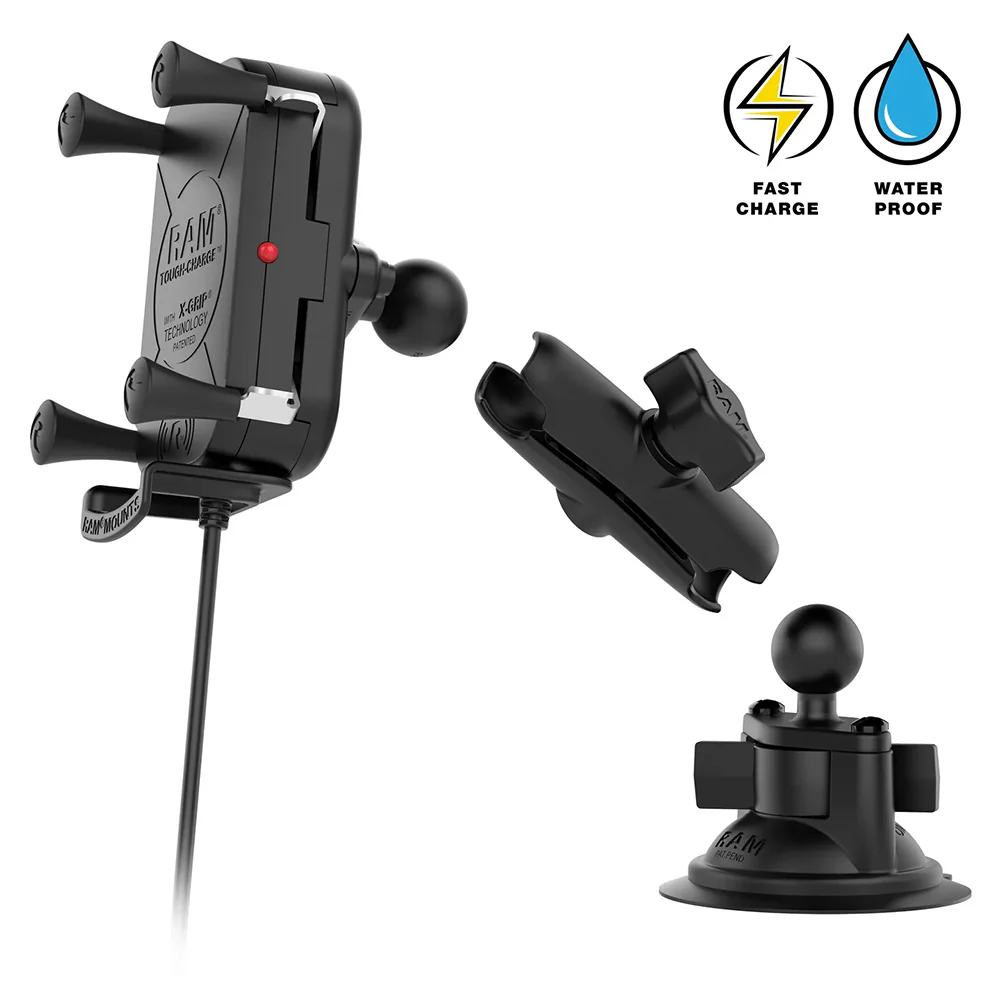 RAM Mount RAM Tough-Charge 15W Wireless Charging Suction Cup Mount [RAM-B-166-UN12W-1] - Image 2
