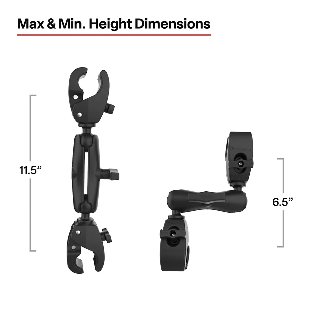 RAM Mount RAM Trolling Motor Stabilizer w/Tough-Claw 1 - 1.6 Clamp Bases [RAP-404-404U] - Image 3