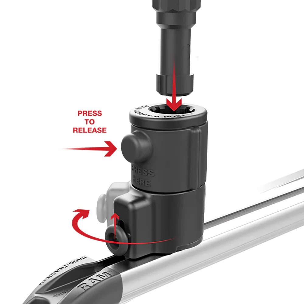 RAM Mount RAM Tube Jr. Holder w/Universal Adapt-A-Post Track Base - 4" Post [RAP-390-SAAPUTU] - Image 3