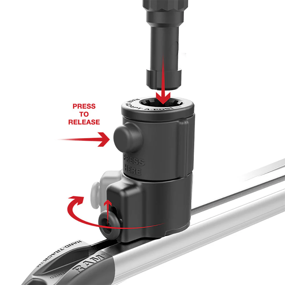 RAM Mount RAM Tube Jr. Holder w/Universal Adapt-A-Post Track Base - 6" Post [RAP-390-AAPUTU] - Image 3