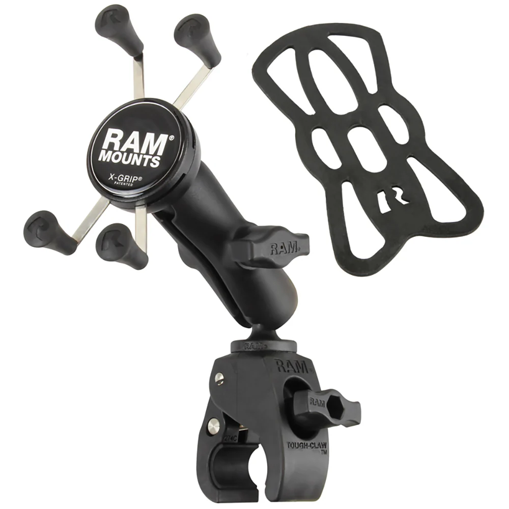 RAM Mount Small Tough-Claw Base w/Double Socket Arm  Universal X-Grip Cell/iPhone Cradle [RAM-B-400-UN7] - Image 2