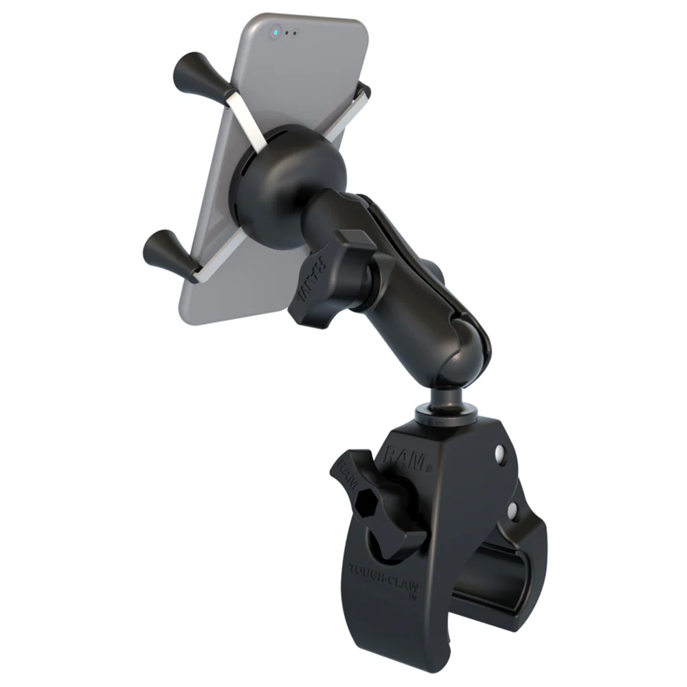 RAM Mount Small Tough-Claw Base w/Double Socket Arm  Universal X-Grip Cell/iPhone Cradle [RAM-B-400-UN7] - Image 3
