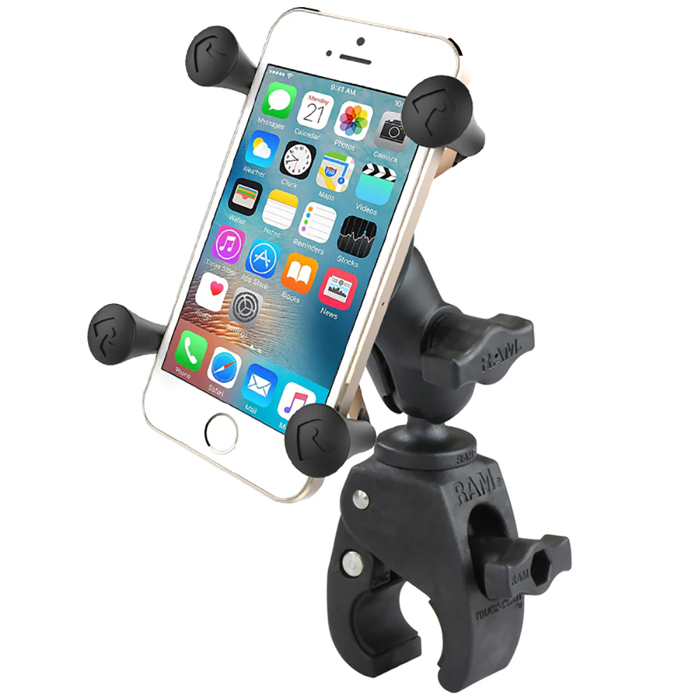 RAM Mount Small Tough-Claw Base w/Short Double Socket Arm and Universal X-Grip Cell/iPhone Cradle [RAM-B-400-A-HOL-UN7BU] - Image 2