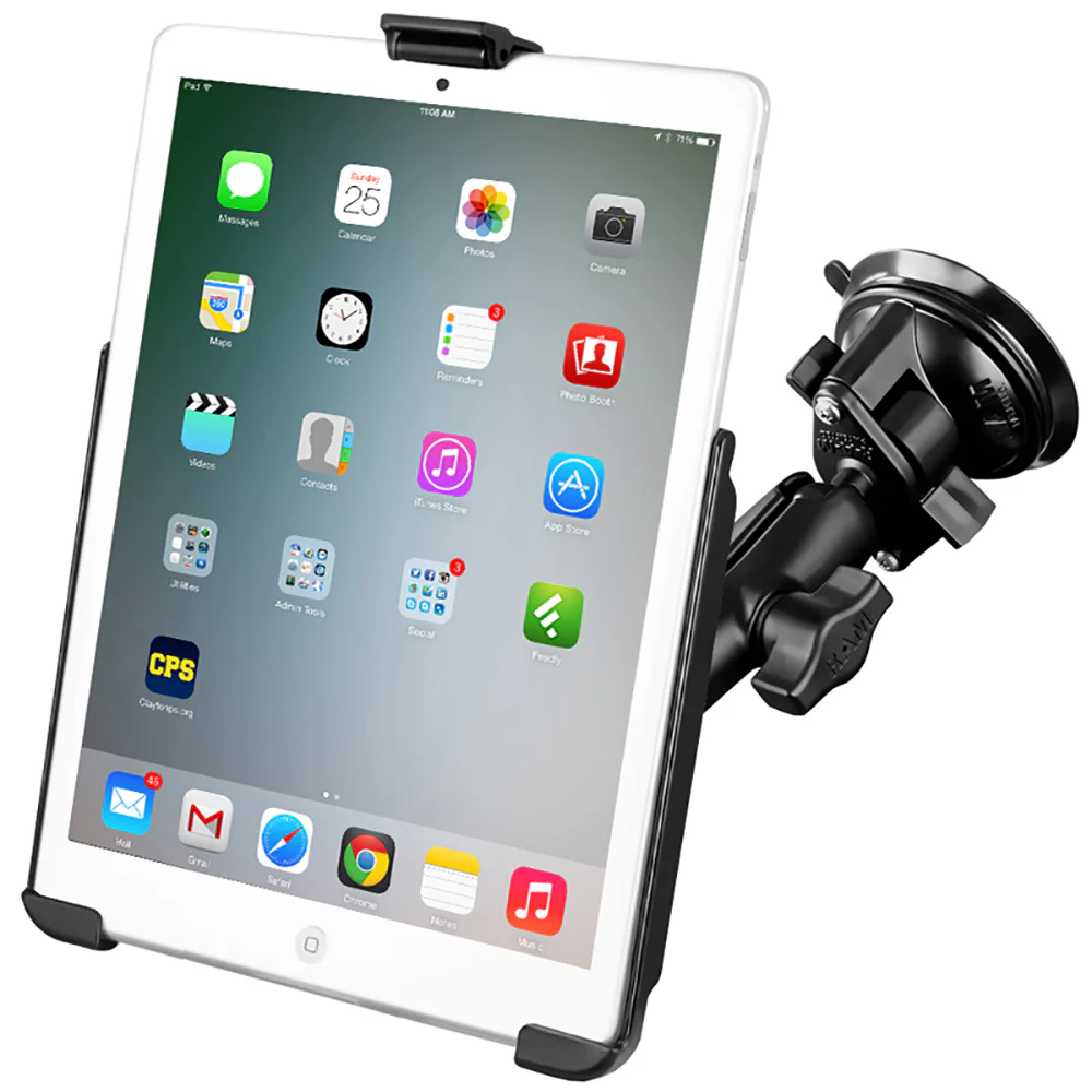RAM Mount Suction Cup Mount w/Apple iPad mini EZ-ROLL'R Cradle [RAM-B-166-AP14U] - Image 2