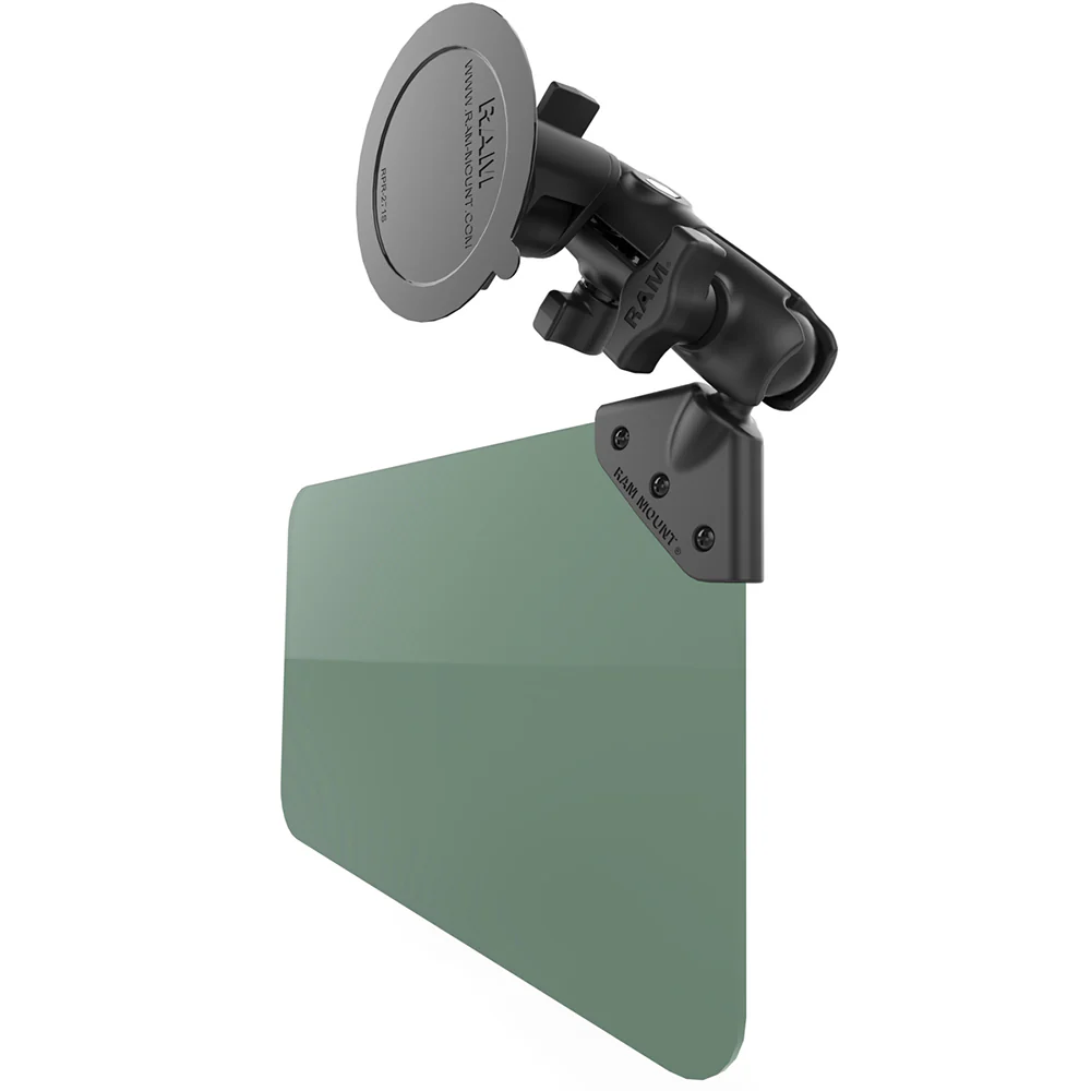 RAM Mount Suction Cup Mount w/Dark Green Sun Visor - 50% Tint [RAM-B-166-326-VIS-G1U] - Image 3