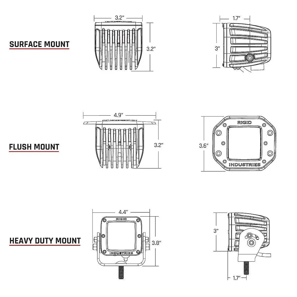 RIGID Industries D-Series PRO Flood Diffused Surface Mount Black Light - Pair [202513] - Image 2