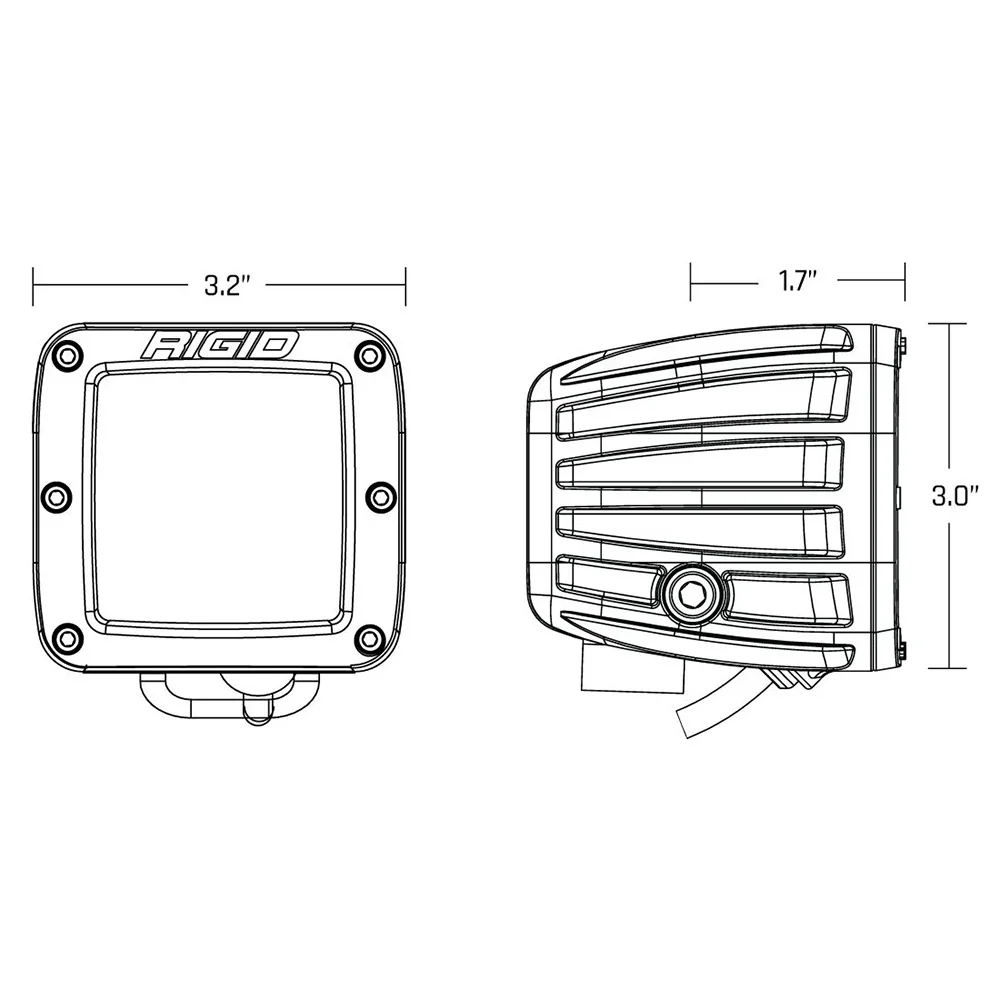 RIGID Industries D-Series Spot w/Amber Pro Lens - Pair [20252] - Image 3