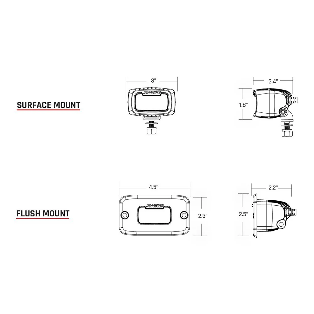 RIGID Industries SR-M Series Pro Diffused Flush Mount - Black [922513] - Image 2