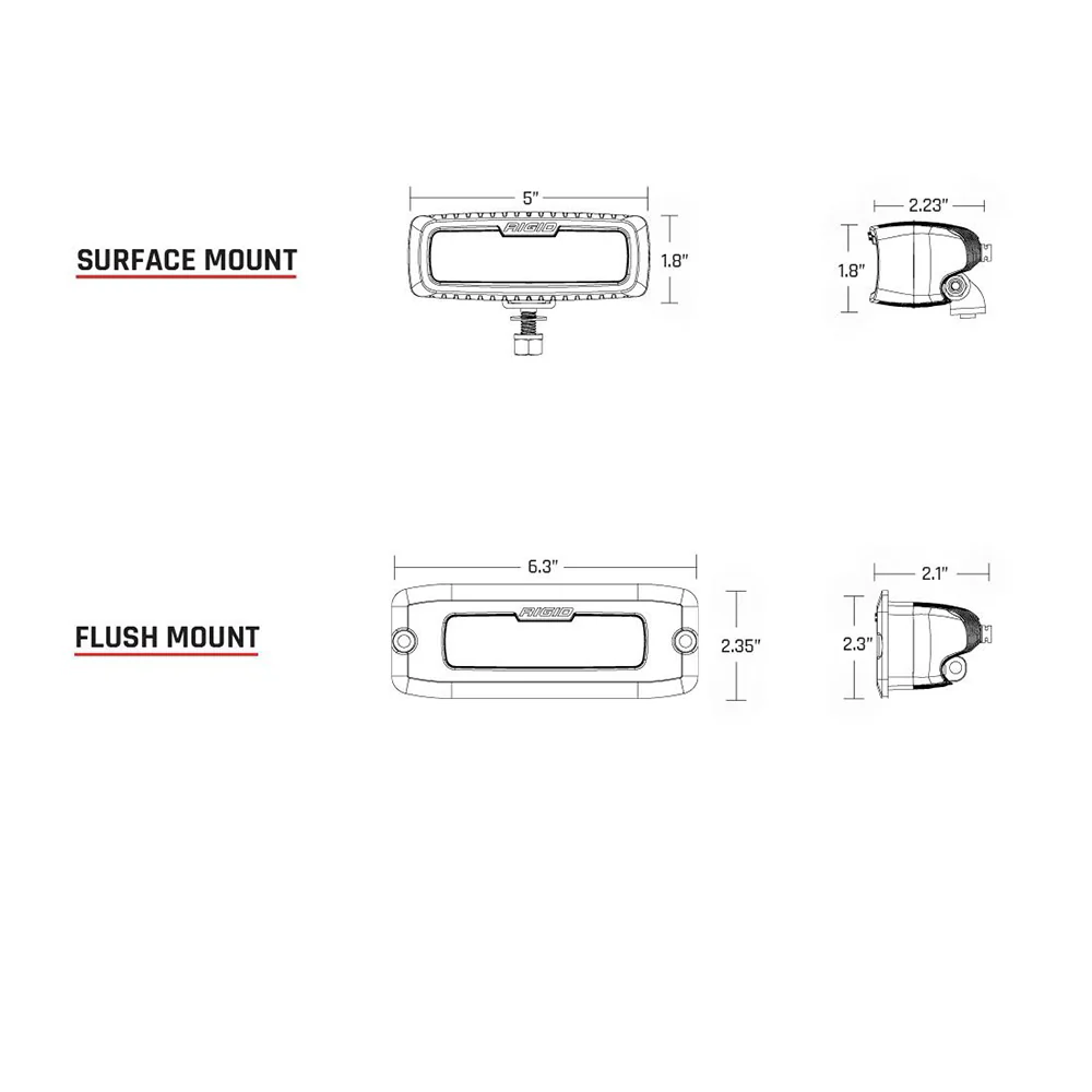 RIGID Industries SR-Q PRO Back Light Kit - Flush Mount Diffused - Pair - Black [980033] - Image 2