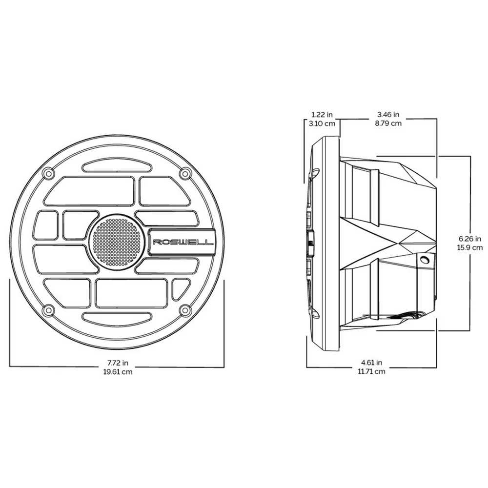 Roswell R Series 6.5 Marine Speakers - Anthracite Grille - 60W RMS  120W Peak Power [C920-1902] - Image 3