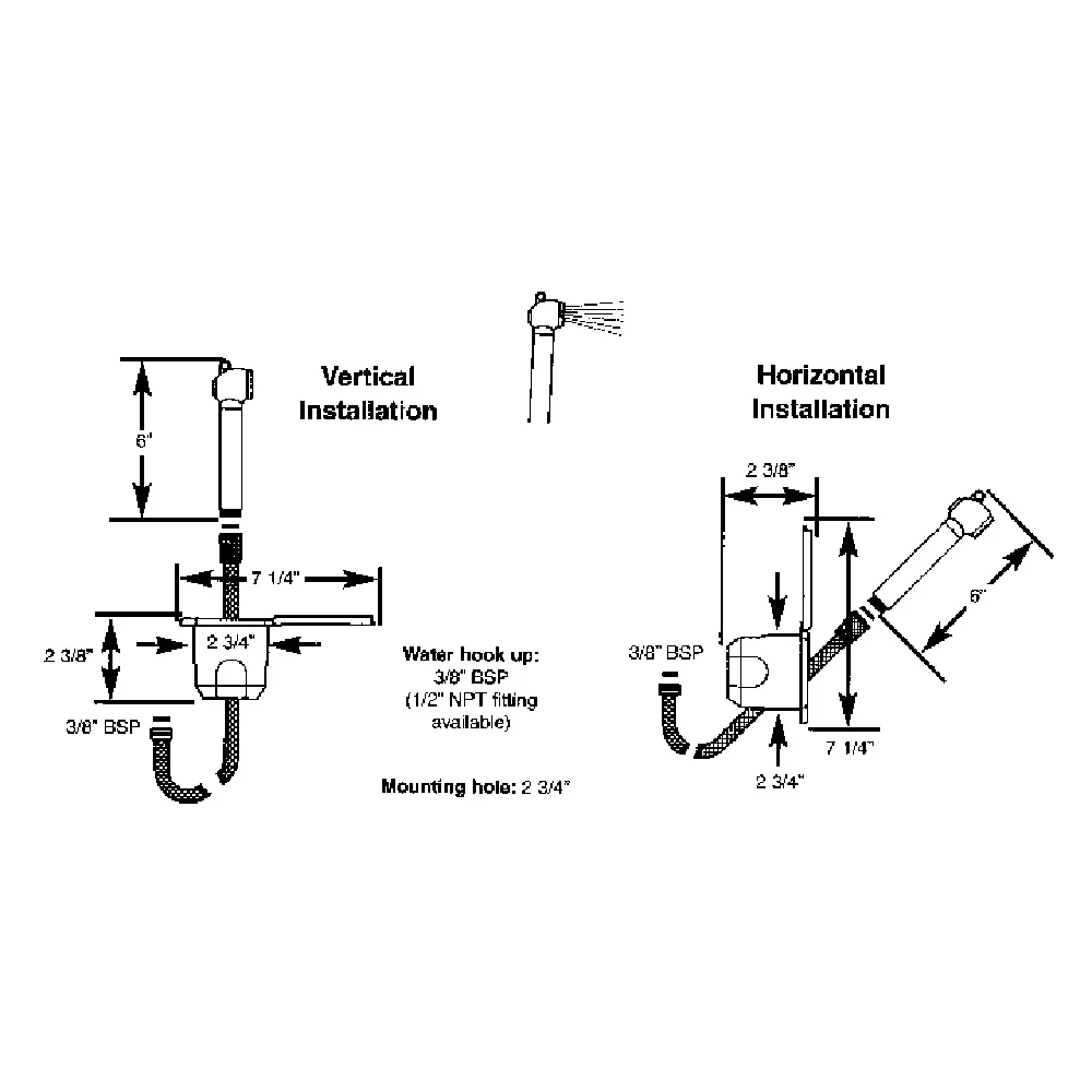 Scandvik Recessed Shower w/6 White Hose - Push-Button [12106P] - Image 2