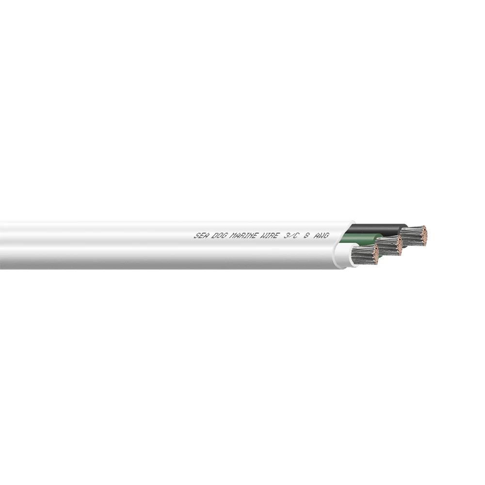 Sea-Dog 8/3 AWG Flat Triplex Wire - White/Green/Black - 50' [8008301]