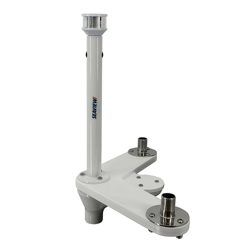 Seaview Triple Mount Adapter w/C5 Certified LED Light 12" Post  Threaded 1"-14 Thread Bases f/GPS Units [PMU2ALED12C5]