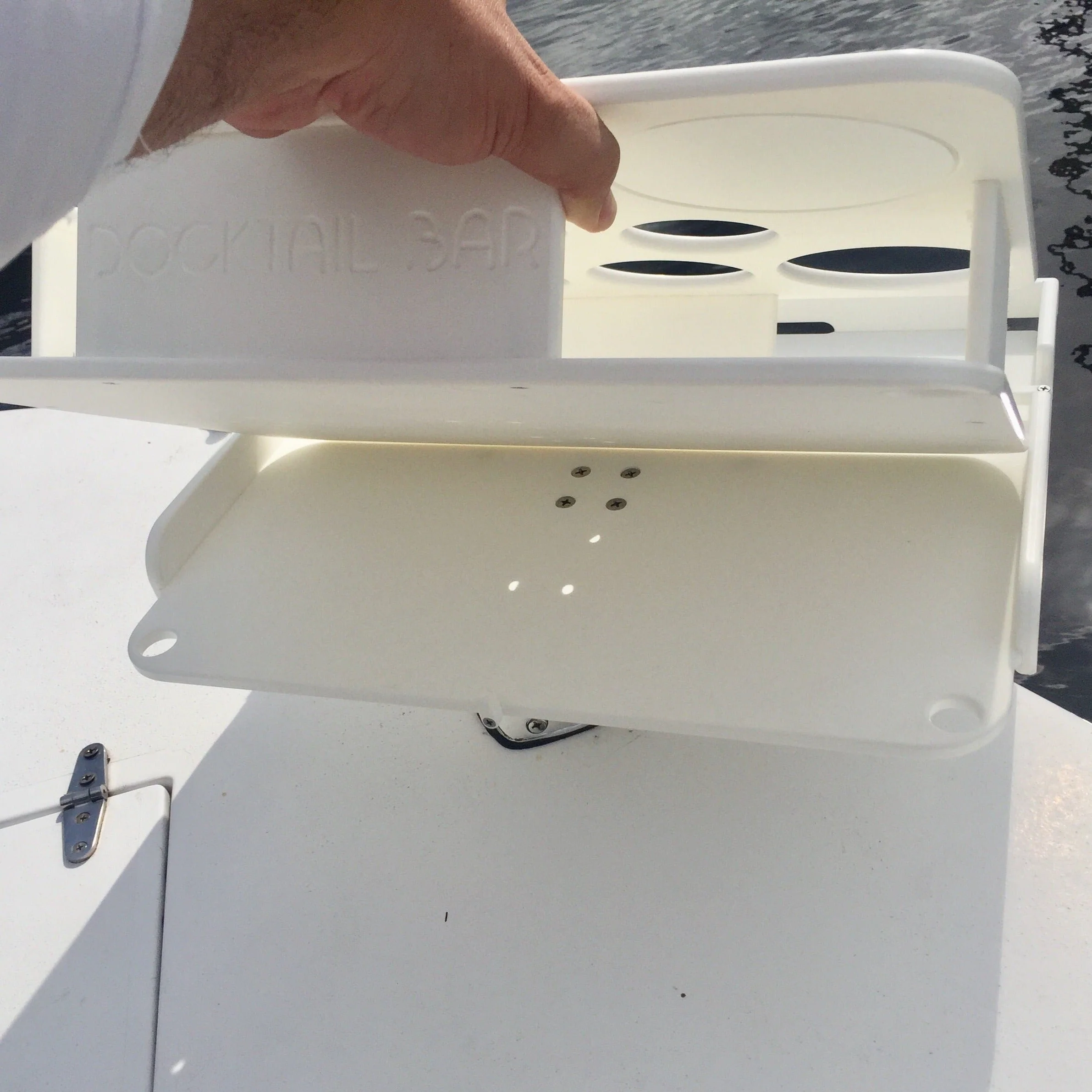 Docktail Boat Table Caddy & Bait Table with Rod Holder Mount - Image 3