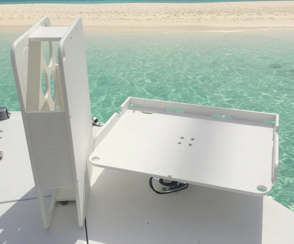 Docktail Boat Table Caddy & Bait Table with Rod Holder Mount - Image 4