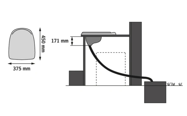 Urine Separating Privy Set Styrofoam Seat Blue - Image 5