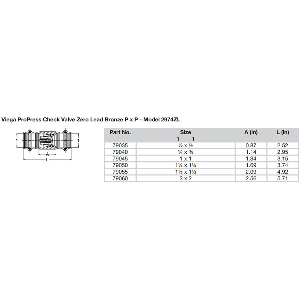 Viega ProPress 1-1/4" Zero Lead Check Valve - Double Press Connection - Smart Connect Technology [79050] - Image 2