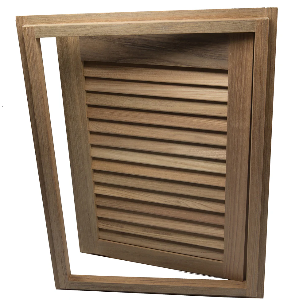 Whitecap Teak Louvered Door & Frame - Right Hand - 15" x 20" [60724] - Image 3
