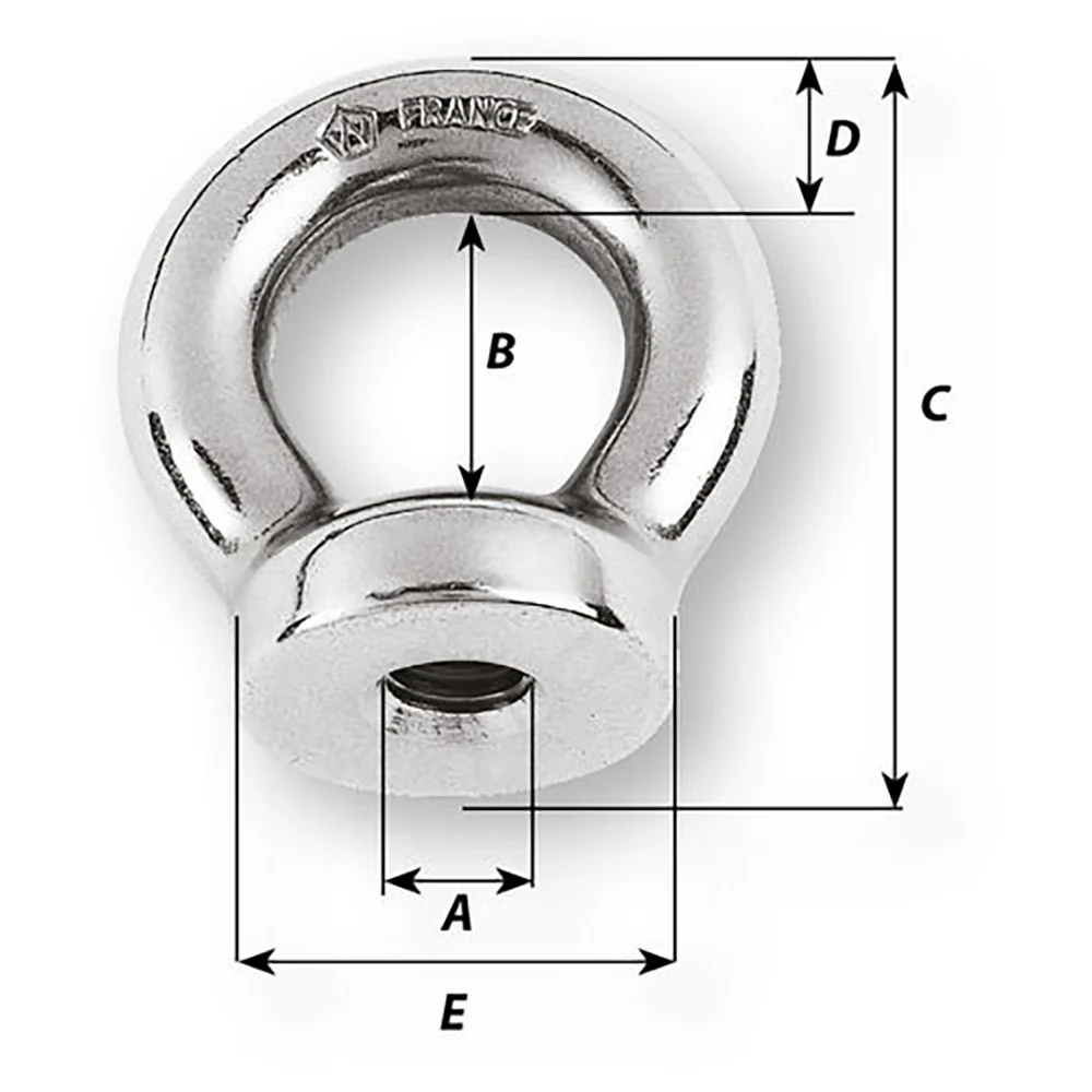 Wichard 6mm Eye Nut - 1/2" Diameter [6333W] - Image 2