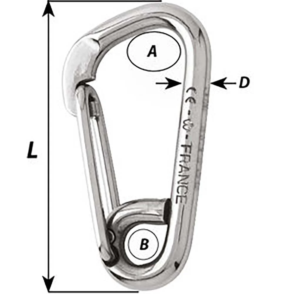 Wichard Asymmetric Carbine Hook - Length 100mm - 13/32" [2326W] - Image 2