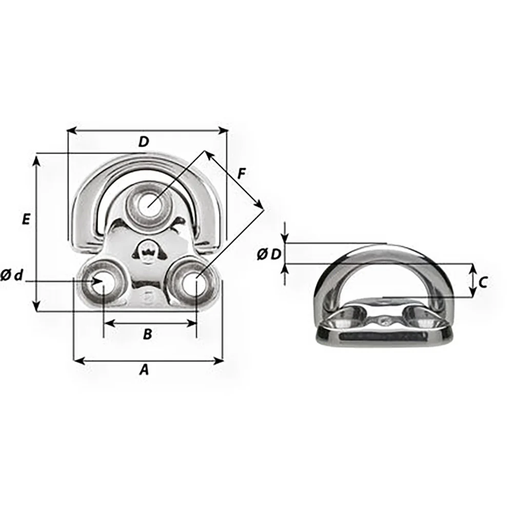 Wichard Folding Pad Eye - Diameter 25/64" [6606W] - Image 2