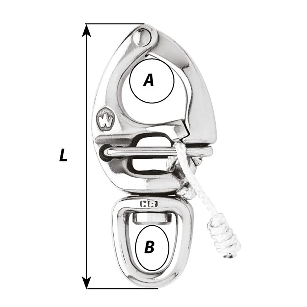 Wichard HR Quick Release Snap Shackle With Swivel Eye -150mm Length- 5-29/32" [2678W] - Image 2
