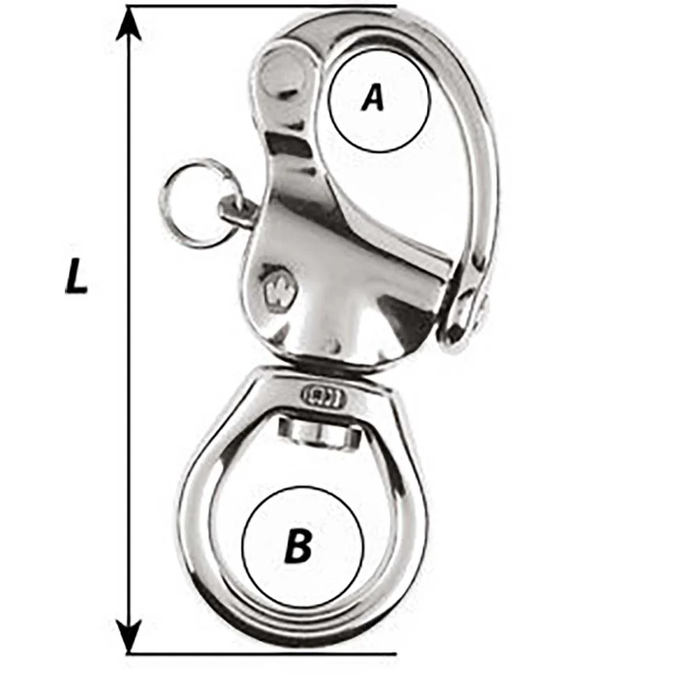Wichard HR Snap Shackle - Large Bail - Length 80mm [2373W] - Image 2