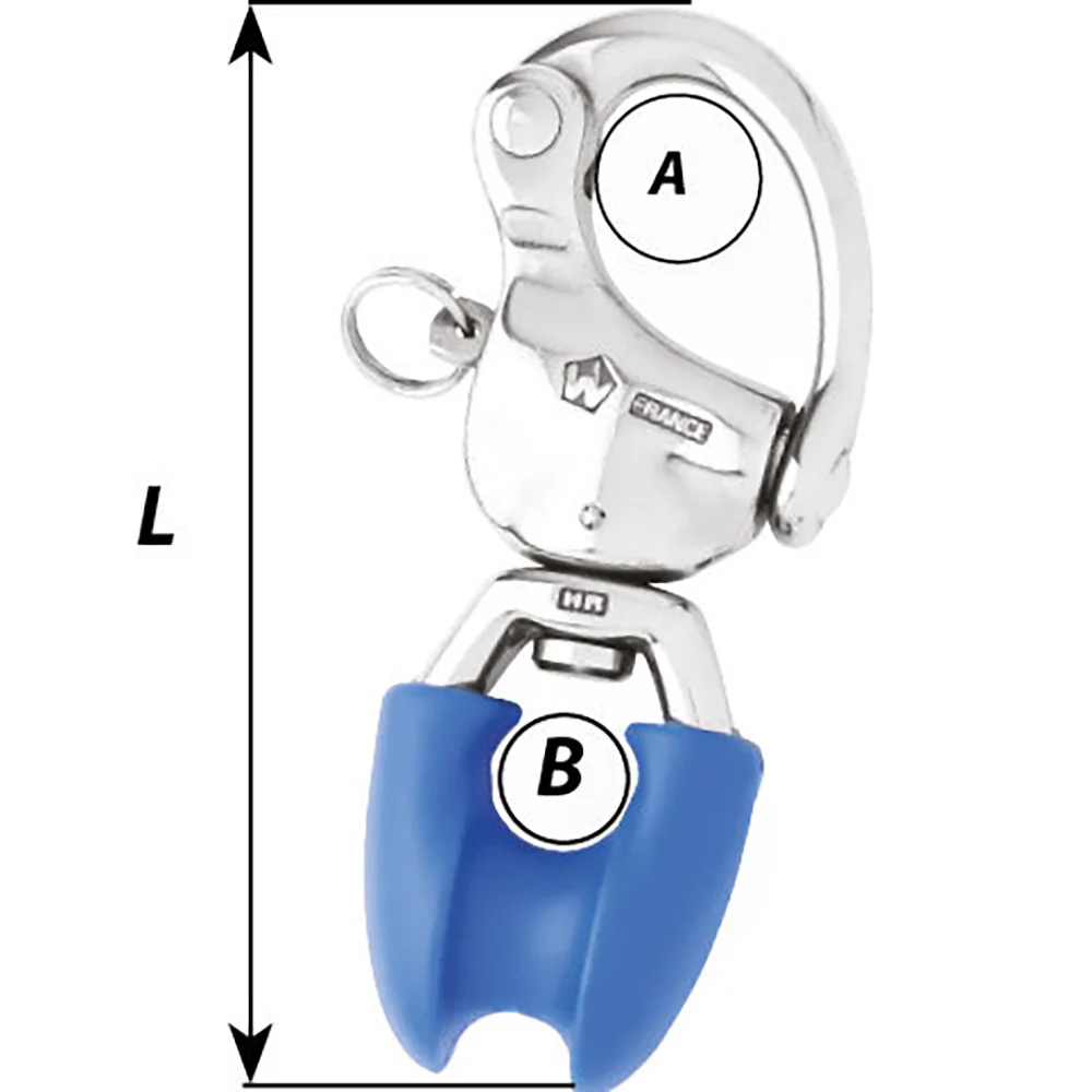 Wichard HR Snap Shackle With Thimble Eye - 110mm Length - 4-21/64" [2495W] - Image 2