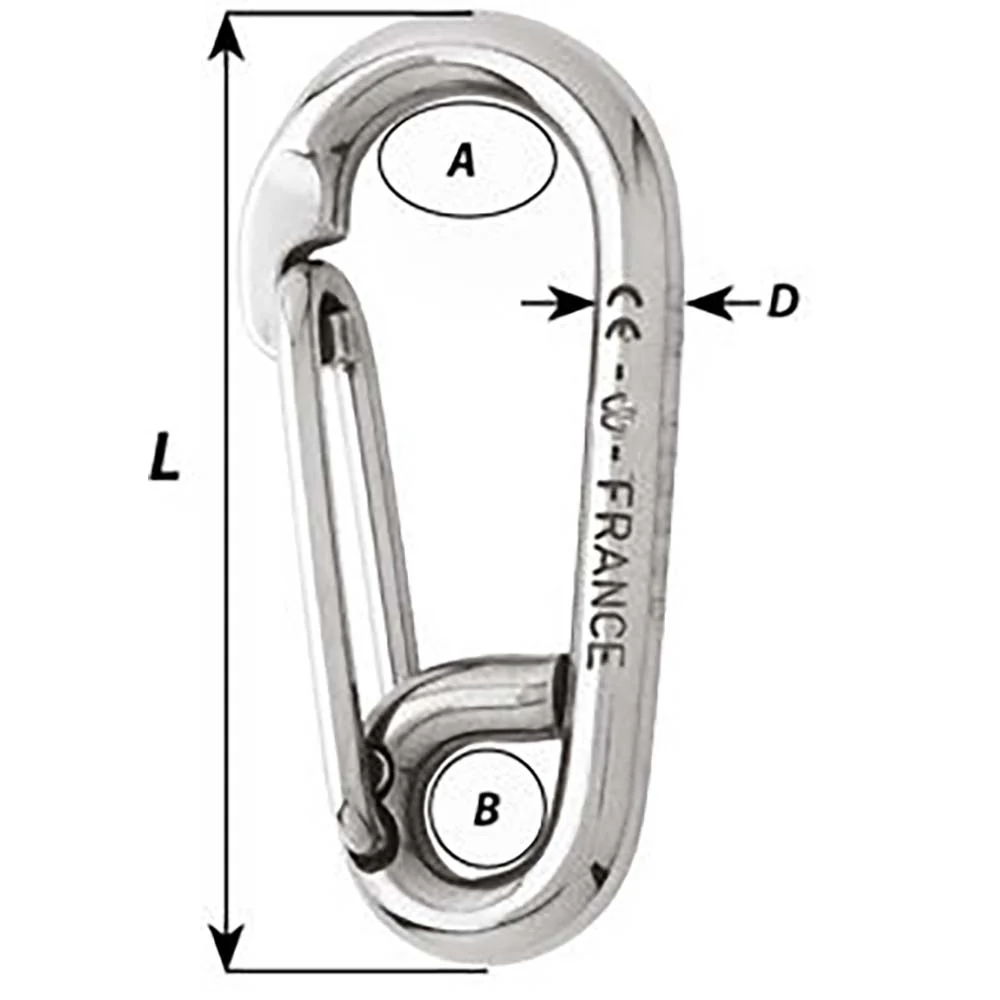 Wichard Symmetric Carbine Hook - Length 80mm - 5/16" [2315W] - Image 2